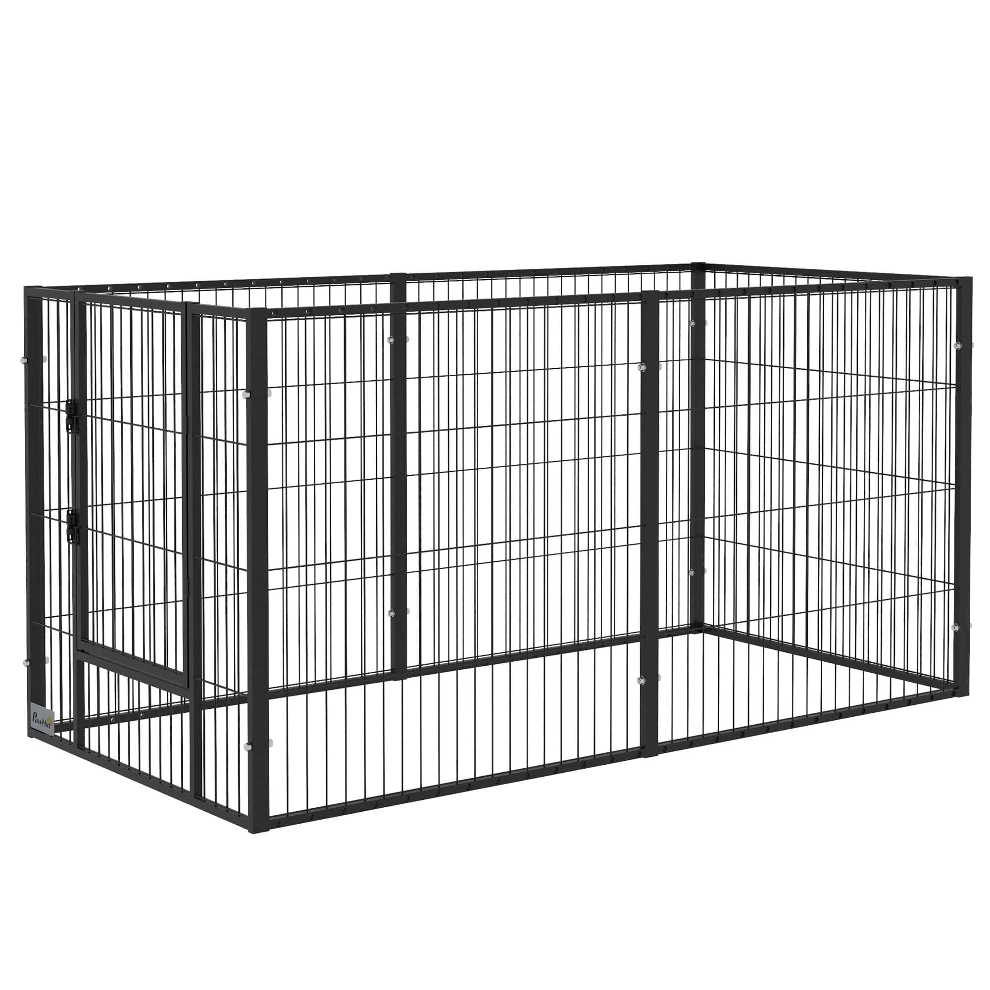 6 Panel 32.5" - 59" x 32" Dog Playpen, Heavy Duty Pet Playpen for Indoor Outdoor, Small and Medium Dogs
