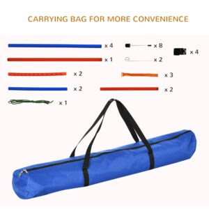Dog Pet Agility Training Kit High Jump Weave Pole Ring Obedience Training Set Adjustable Equipment Portable