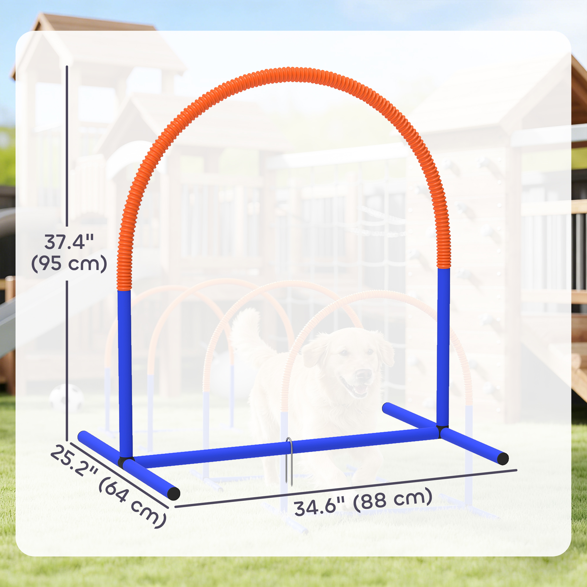 Dog Agility Training Equipment, 4 PCS Obstacle Course with Carrying Bag for Old Dogs, for Backyard, Outdoor, Blue