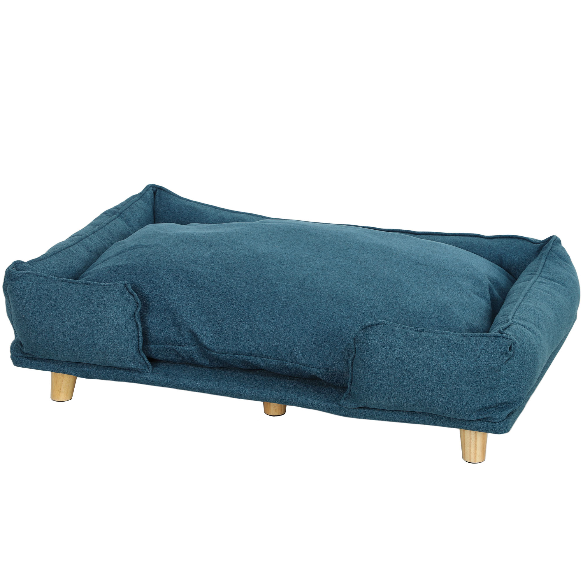 Washable Dog Sofa for Large Dogs, Elevated Pet Couch with Anti-slip Foot Pads, Dark Blue