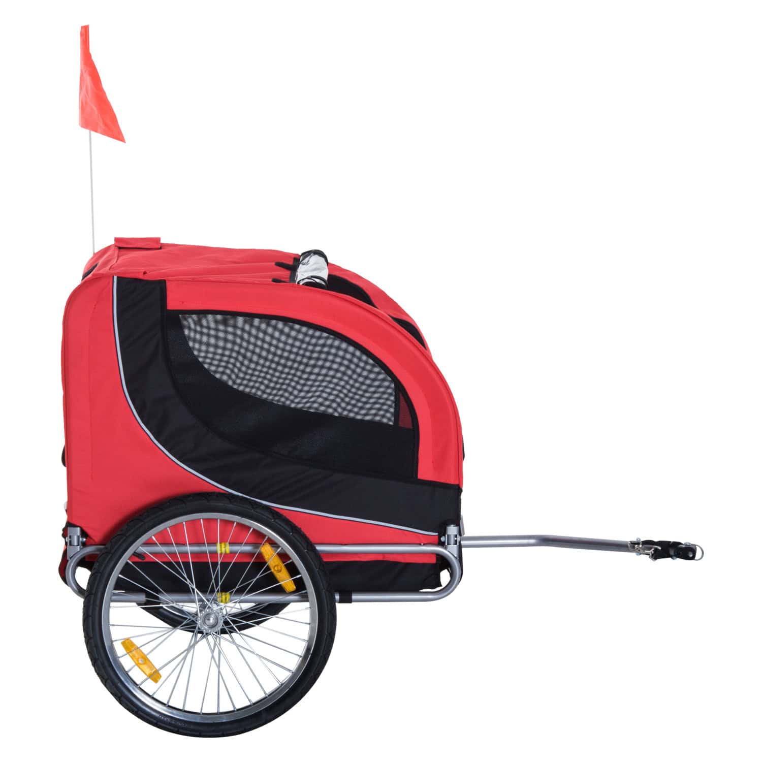 Pet Bike Trailer Bike Cart Bicycle Dog Cat Travel Carrier Foldable Red