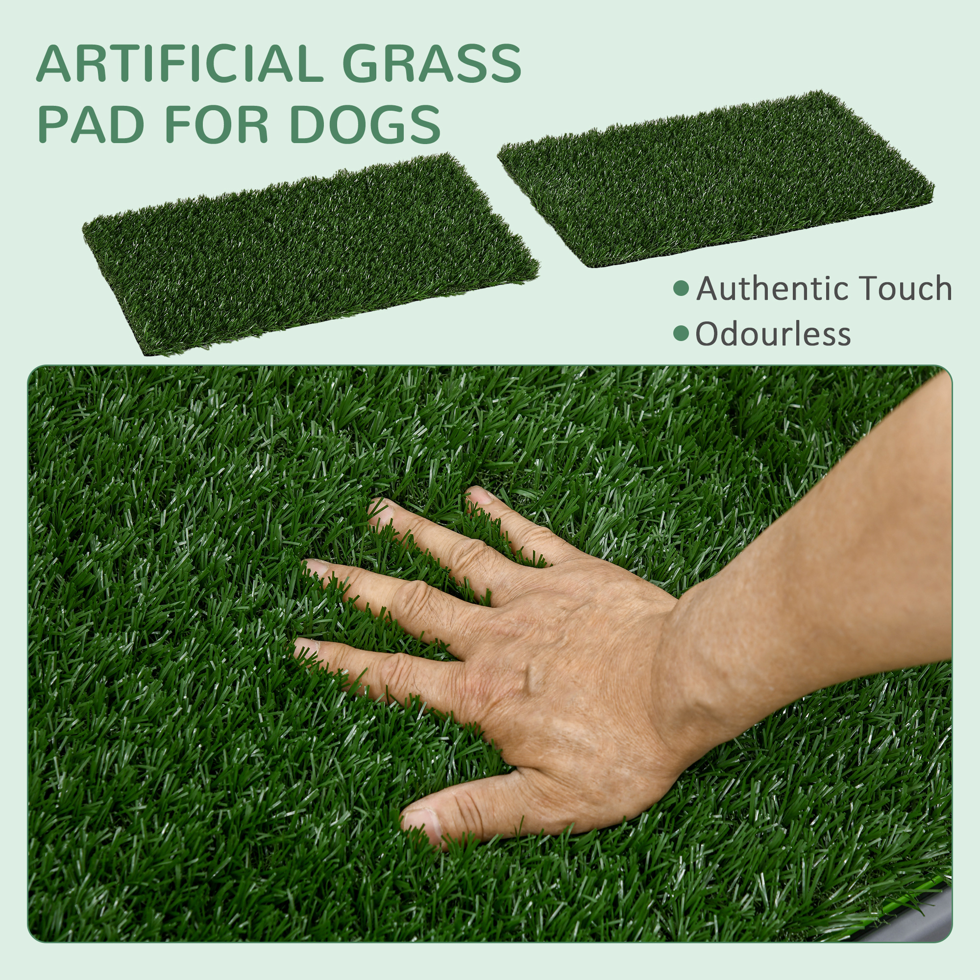 Artificial Grass Pee Pad for Dogs Potty Training, 26" x 16", 2 Packs, Green - Image 4