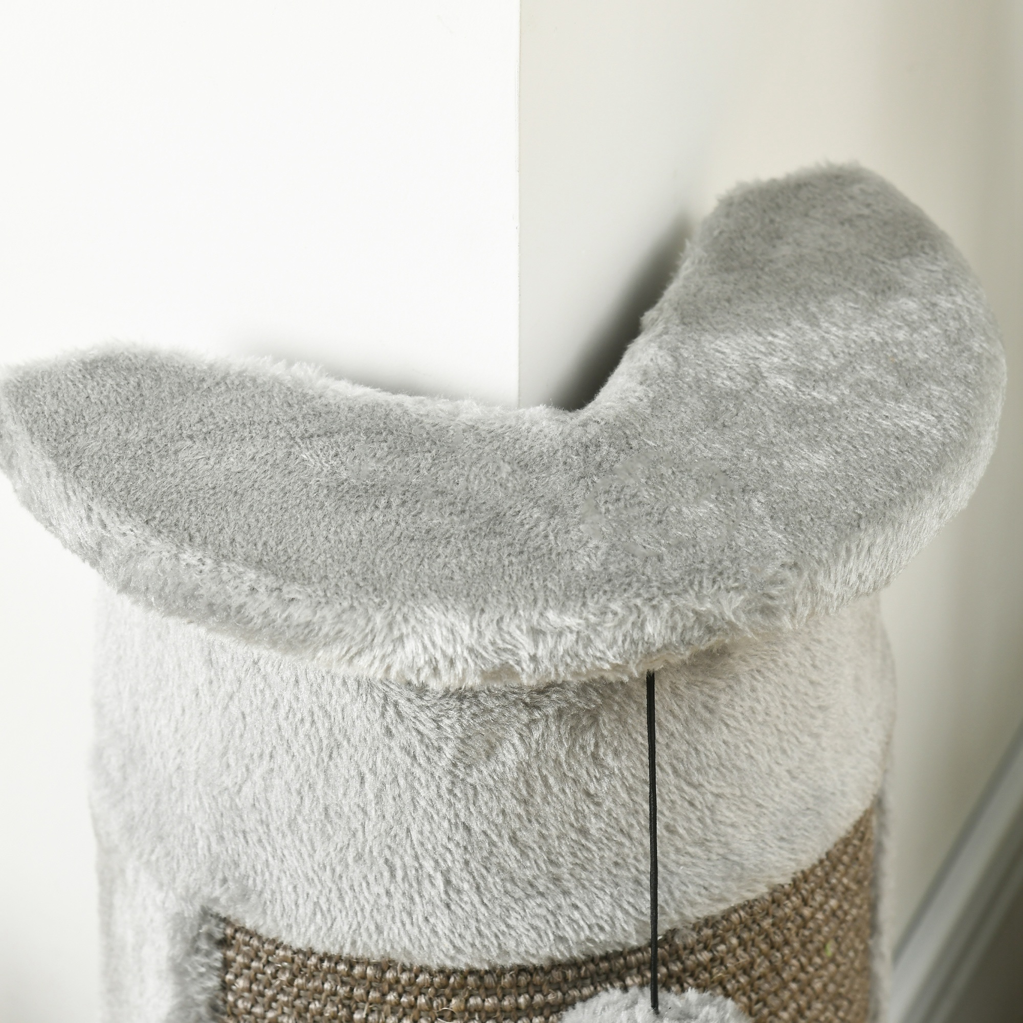 23" Cat Scratching Post with Covered Plush, Play Balls, for Indoor Cats, Grey