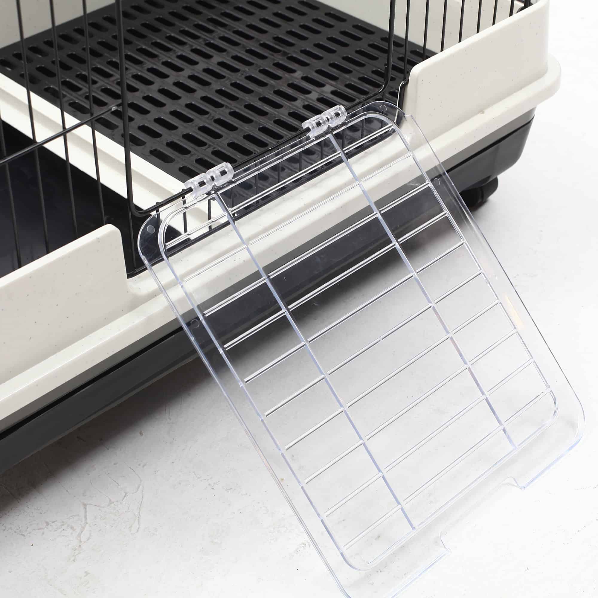45"H Guinea Pig Cage, 4-Level Rabbit Cage for Ferret, Chinchilla, Hedghog, Bunny, Small Animal Habitat with Wheels, Slide-out Tray, Ramp, Black