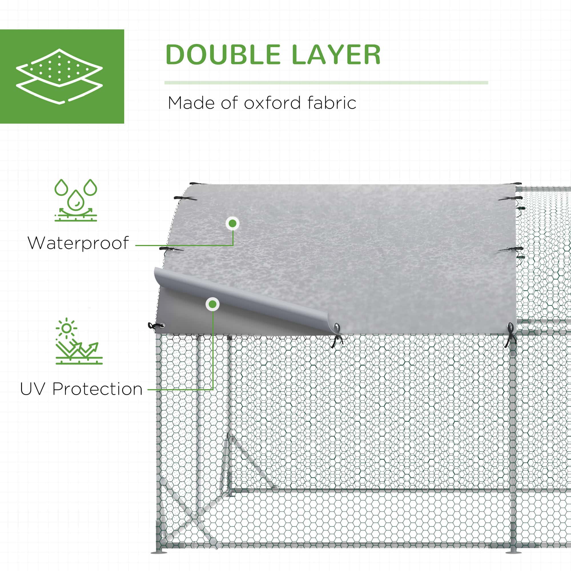Galvanized Large Metal Chicken Coop Cage Walk-in Enclosure Poultry Hen Run House Playpen Rabbit Hutch with Cover for Outdoor Backyard 9.2' x 24.9' x 6.5' Silver