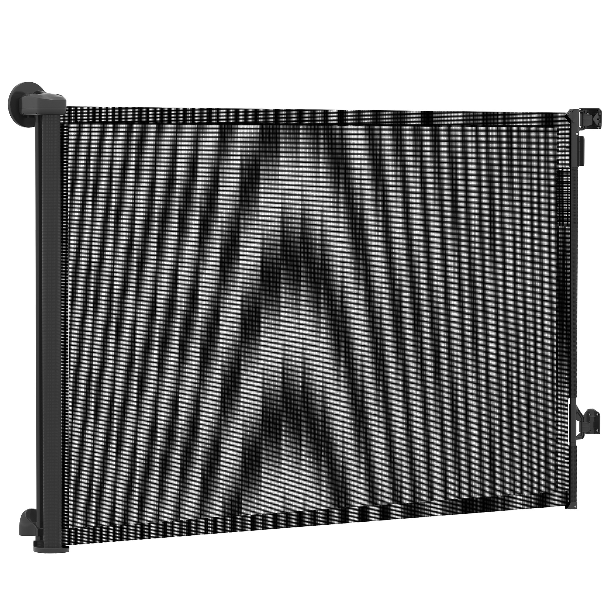 Retractable Dog Gate, 36.6" Tall, Extends to 55" Wide, Mesh Pet Gate with Single Hand Operation, for Stairs, Doorways