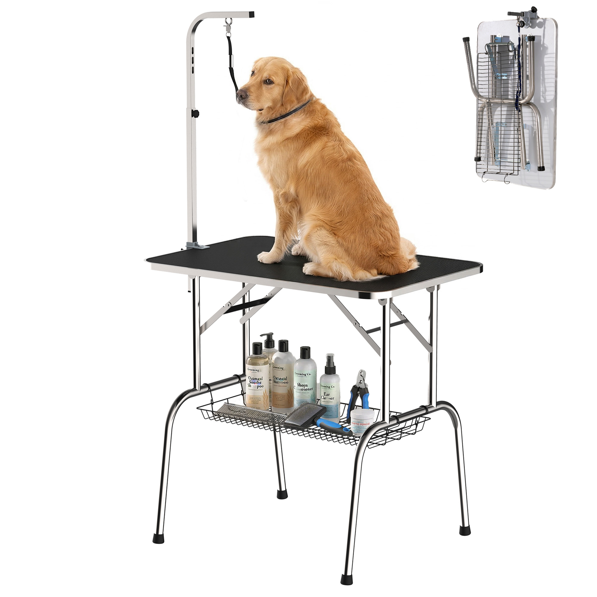 36-inch Dog Grooming Table Stainless Steel QUALITY GUARANTEED with Adjustable Arm and Basket