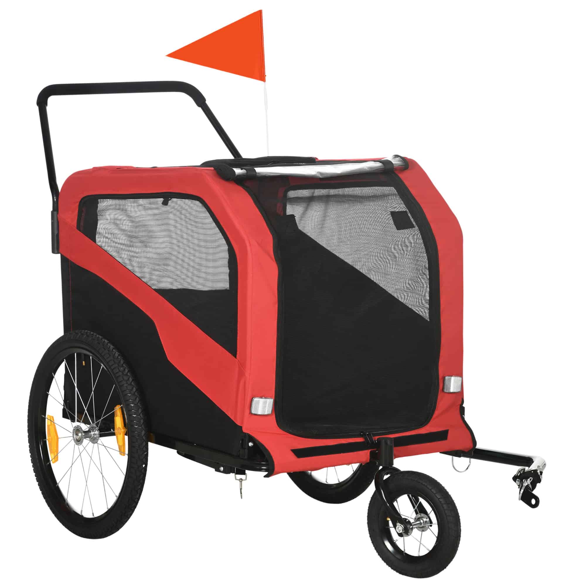 2-in-1 Dog Bike Trailer for Large Dogs, Red