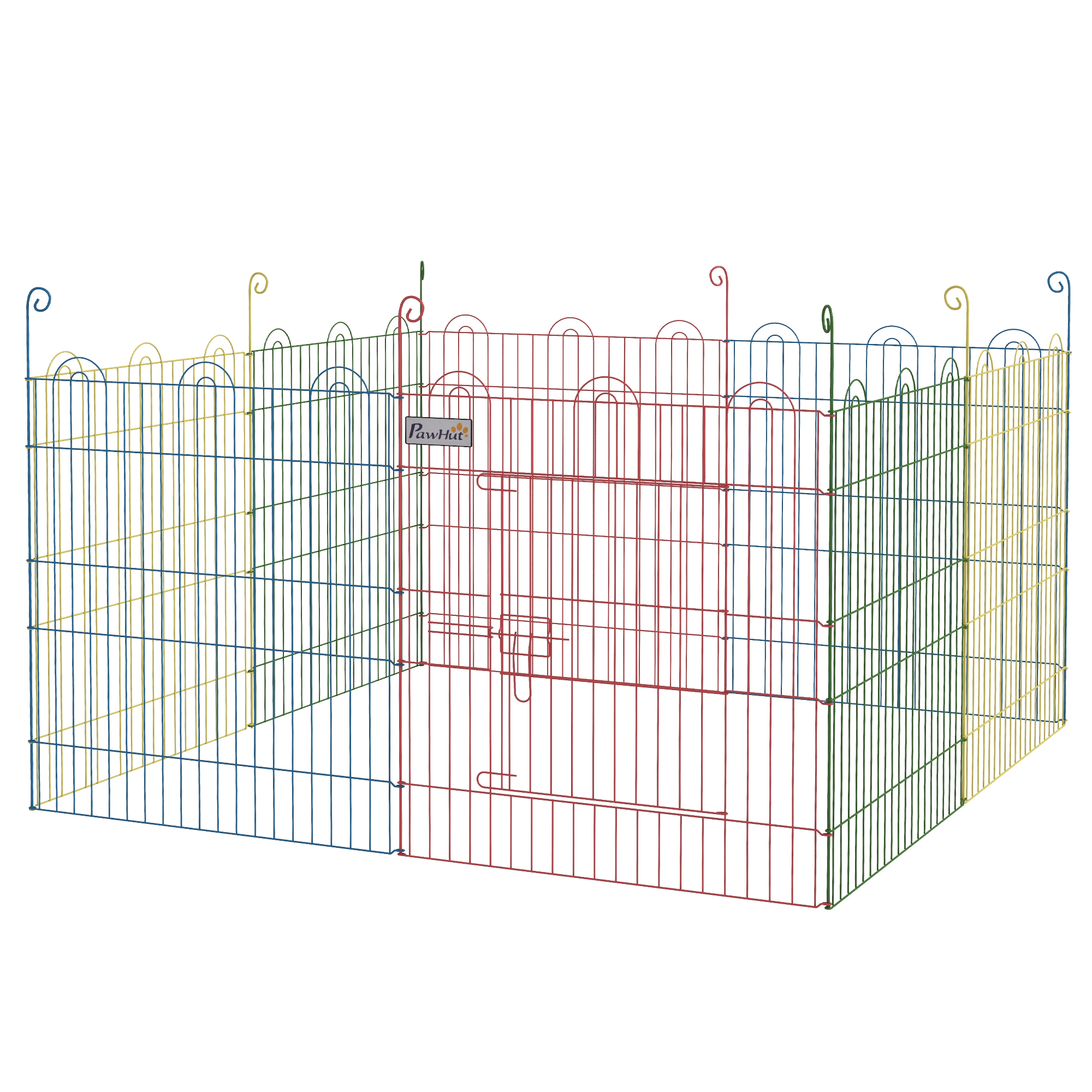Metal Pet Playpen Portable Octagon Dog Exercise Fence Multi-colored