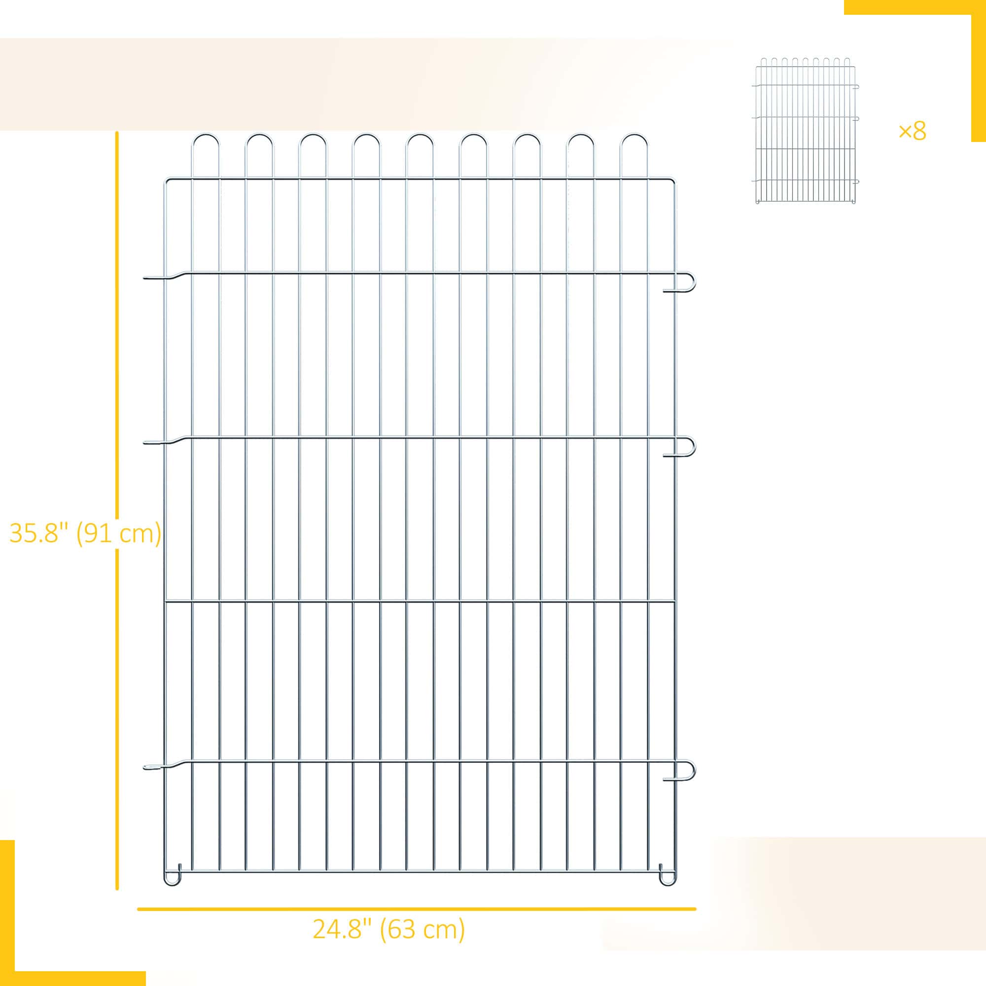 36inch 8-Panel Dog Playpen Octagon Pet Exercise Playpen Crate Foldable Dog Cage Pen Puppy Kennel, Black