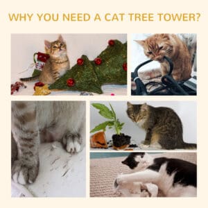 94"-102" Huge Cat Tree Ceiling High Cat Condo Scratching Post Activity Center Multi-Level Play House
