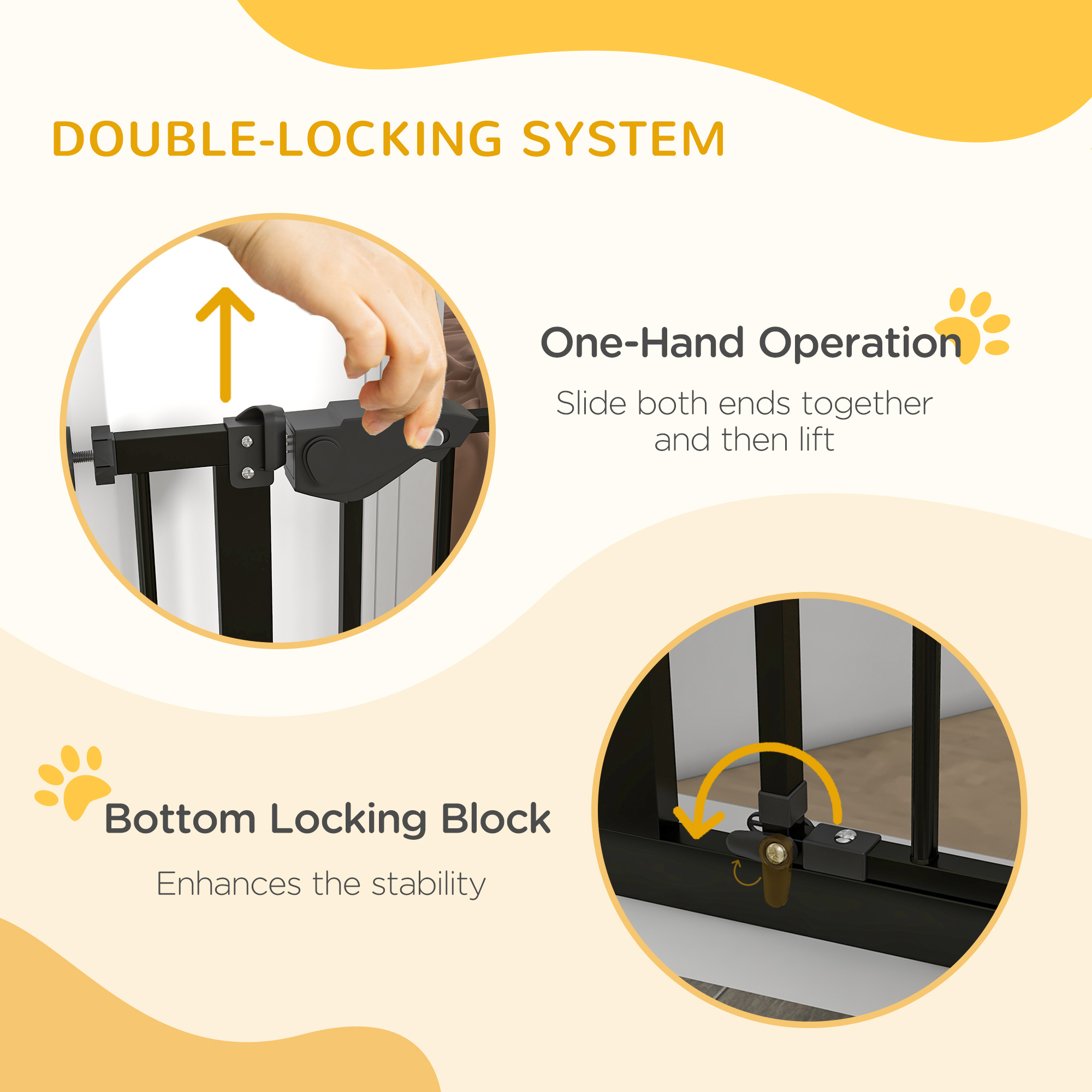 36" Easy Open Indoor Dog Gates for Doorways, House, Stair - Black - Image 4