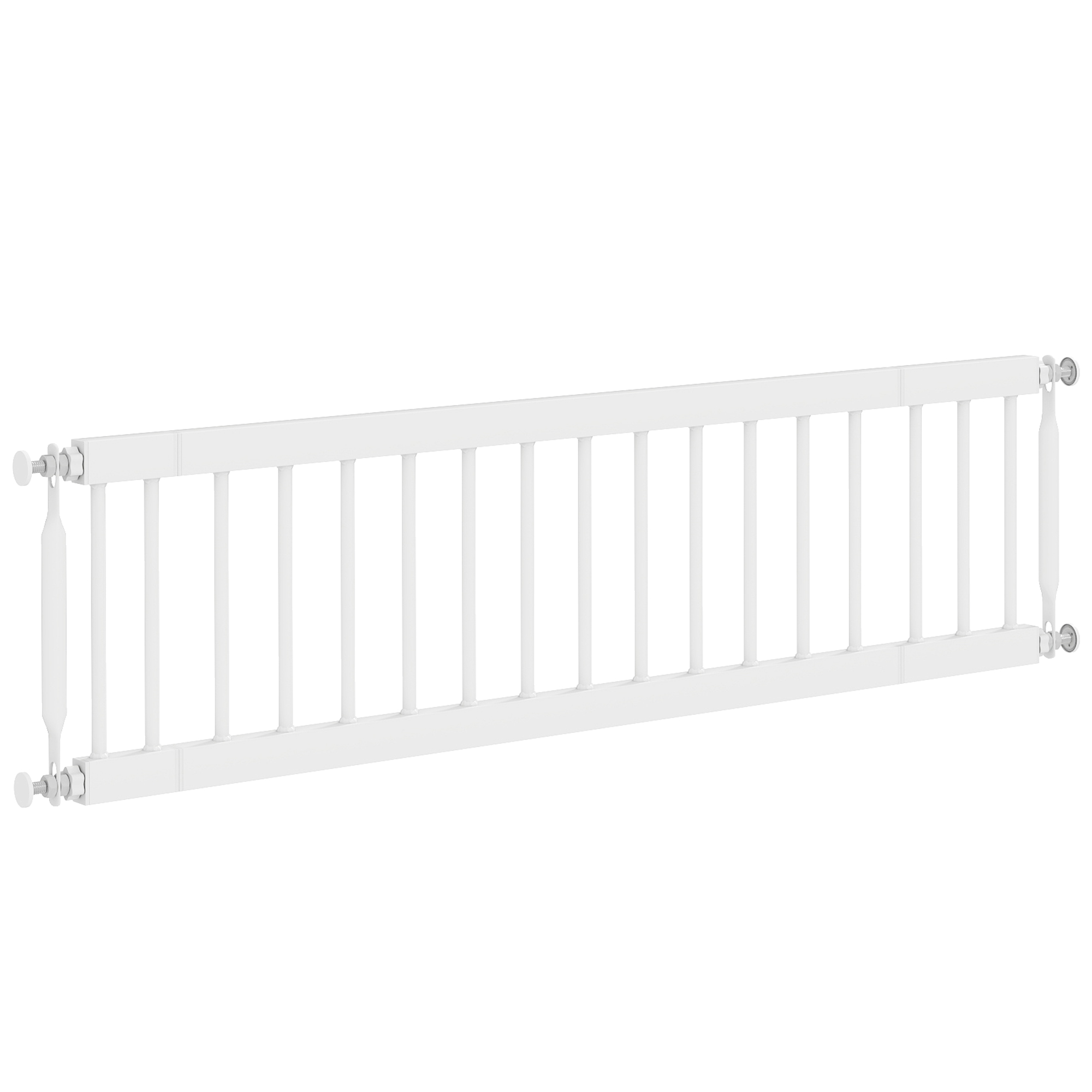 26"-37" Dog Gate, Adjustable Pet Gate, Fits 10" Tall with 2 Extension, Pressure Mount Kit for Stairs and Doorways, White