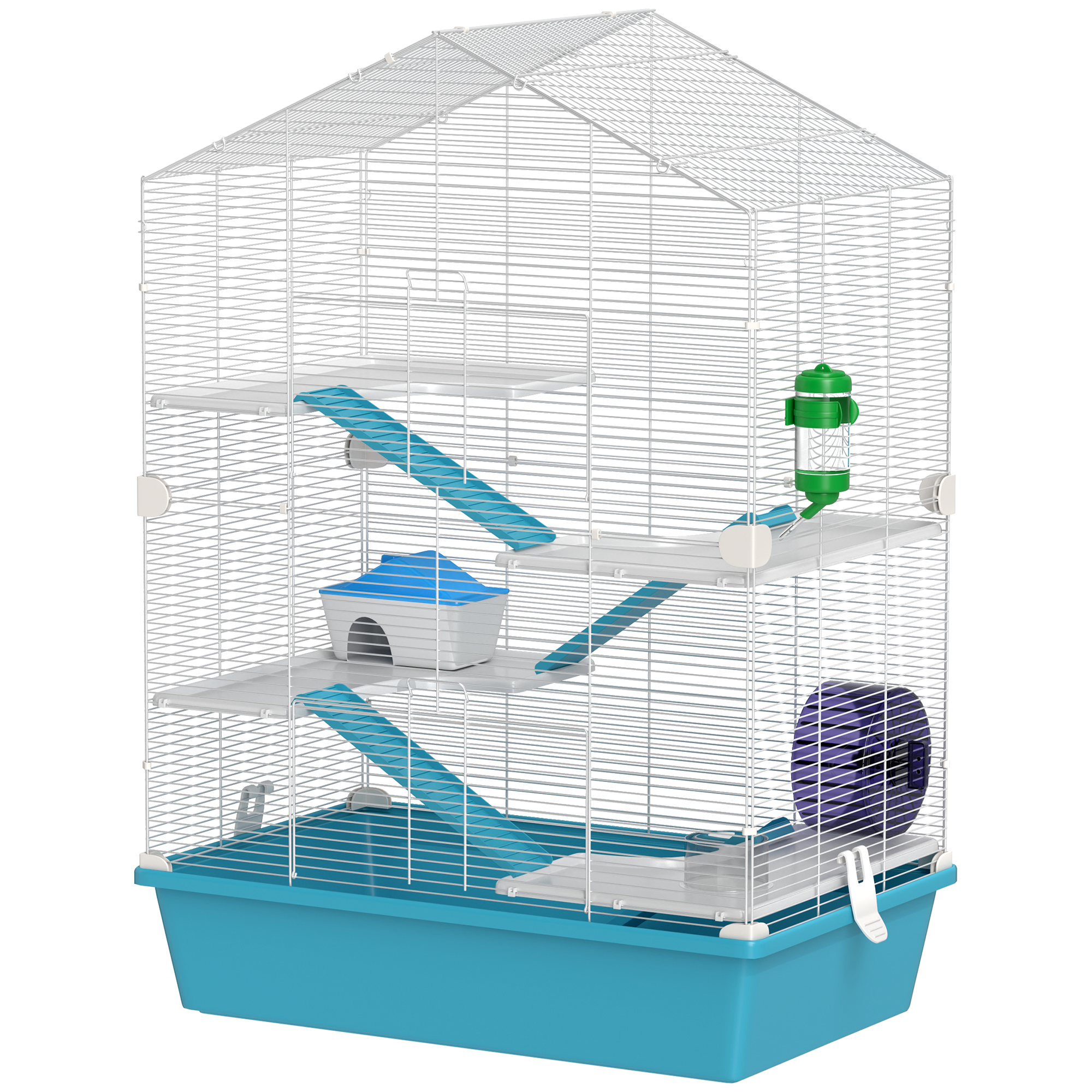 Large Hamster Cage, 5-Tier Small Animal House and Habitats for Gerbil Mice, Light Blue