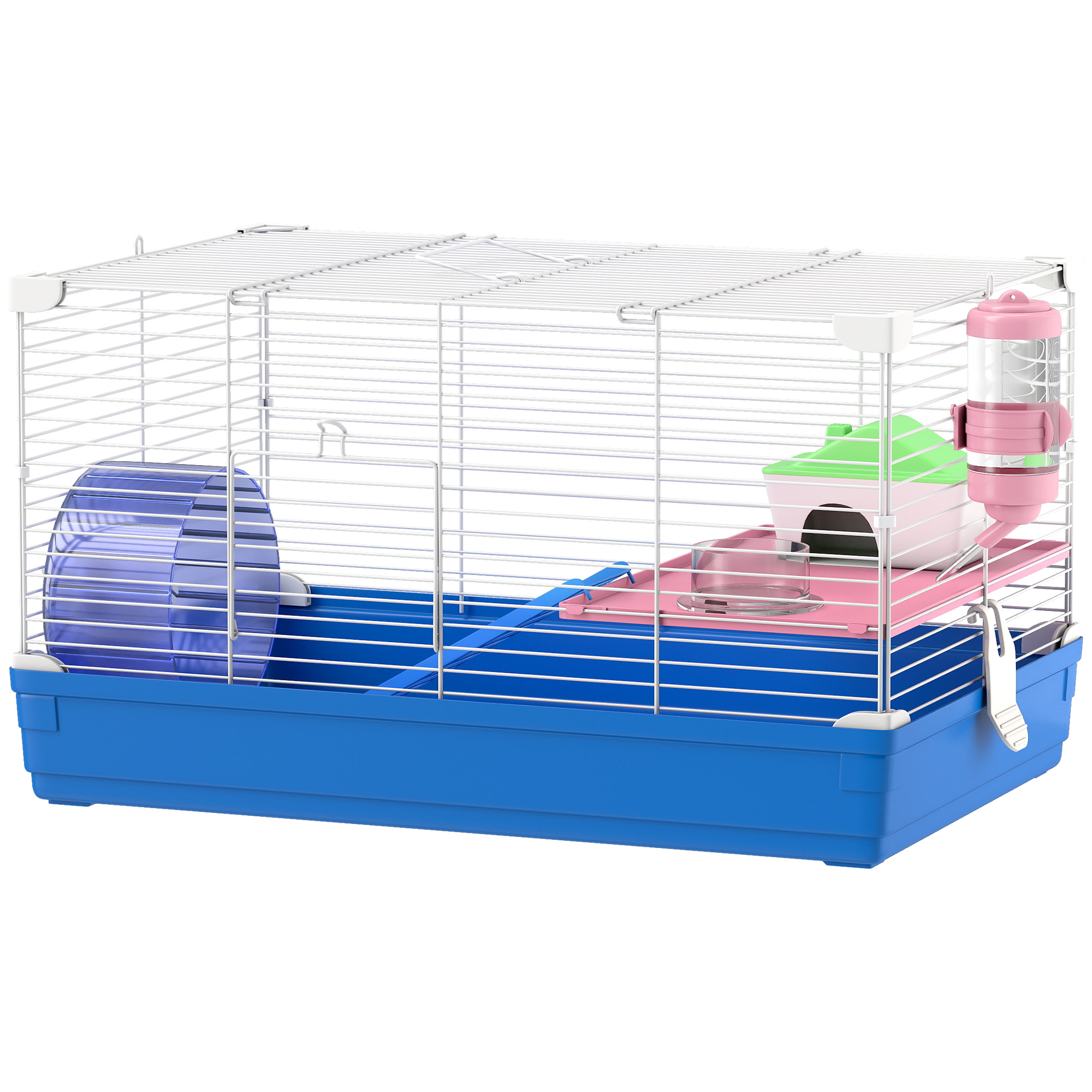 18.5" Hamster Cage with Exercise Wheel and Water Bottle Dish, Rat House and Habitats 2 Storey Design