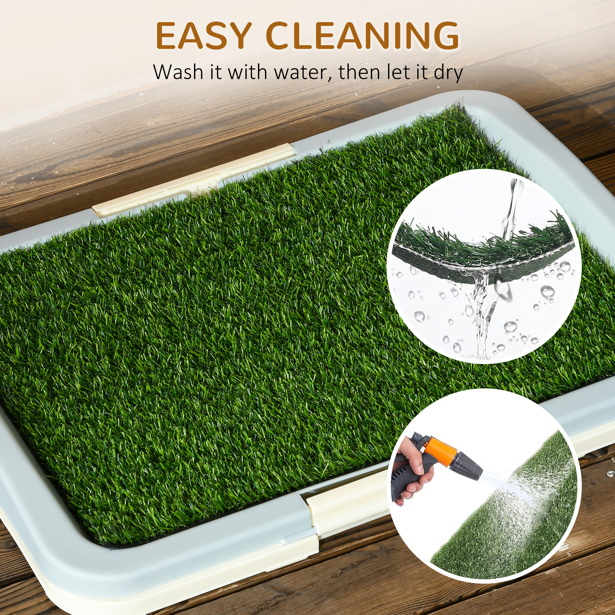 Puppy Training Pad, Indoor Portable Puppy Pad, with Artificial Grass, Grid, Panel, Tray, 24.8" x 19.1"