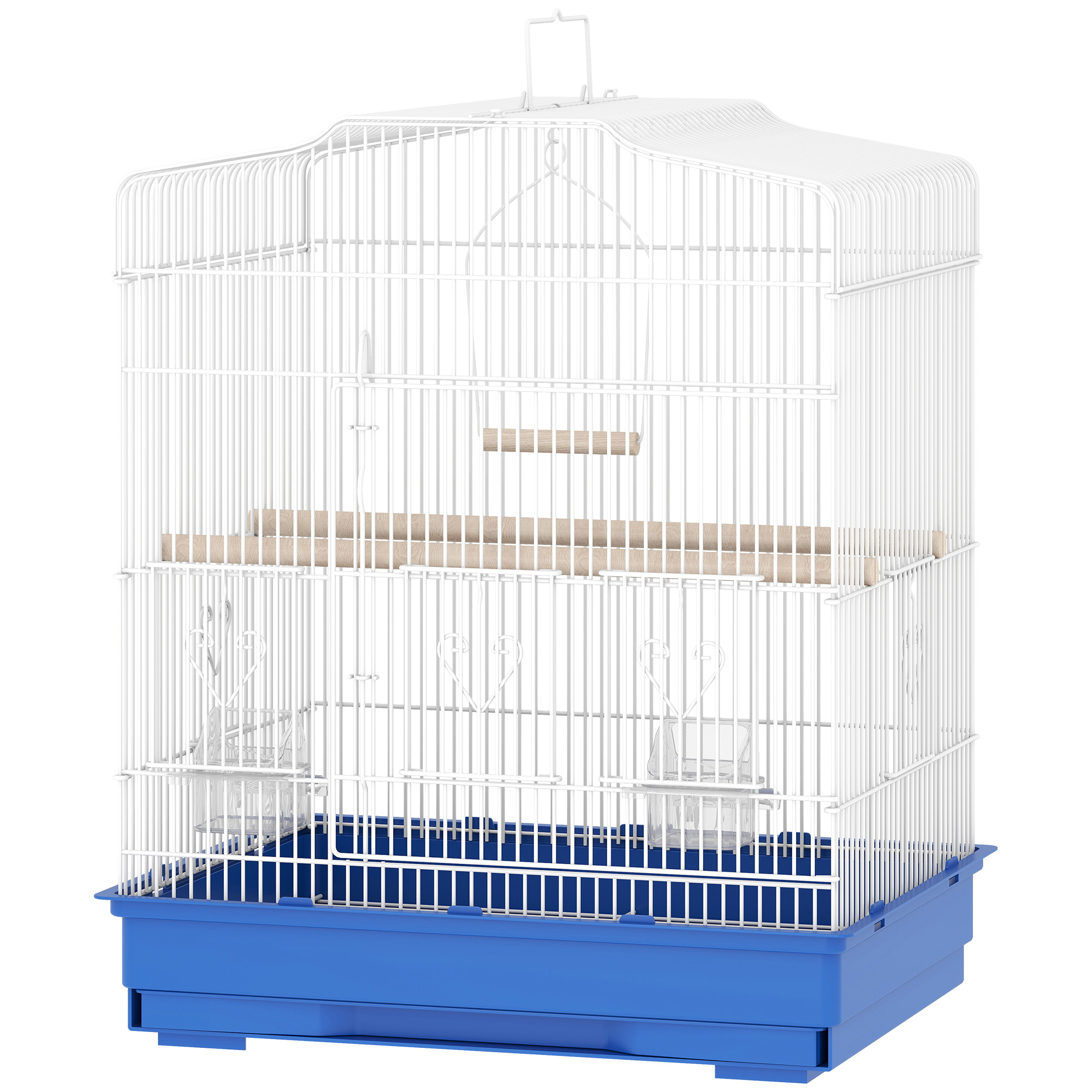 23" Bird Cage, Finches Canaries, Parrot Cage with Doors Perches, 2 Feeder Pet Supplies, Blue