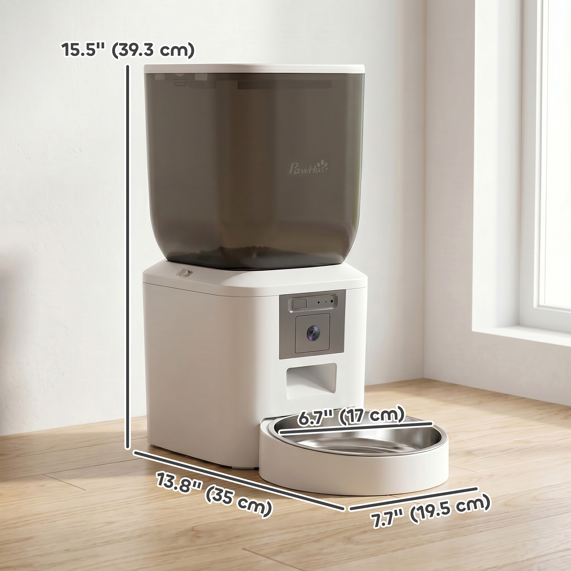 Automatic Cat Feeder with Camera, 2.4G WiFi, APP Control 8L Pet Feeder 1-10 Meals with 2-Way Audio, Dual Power Supply