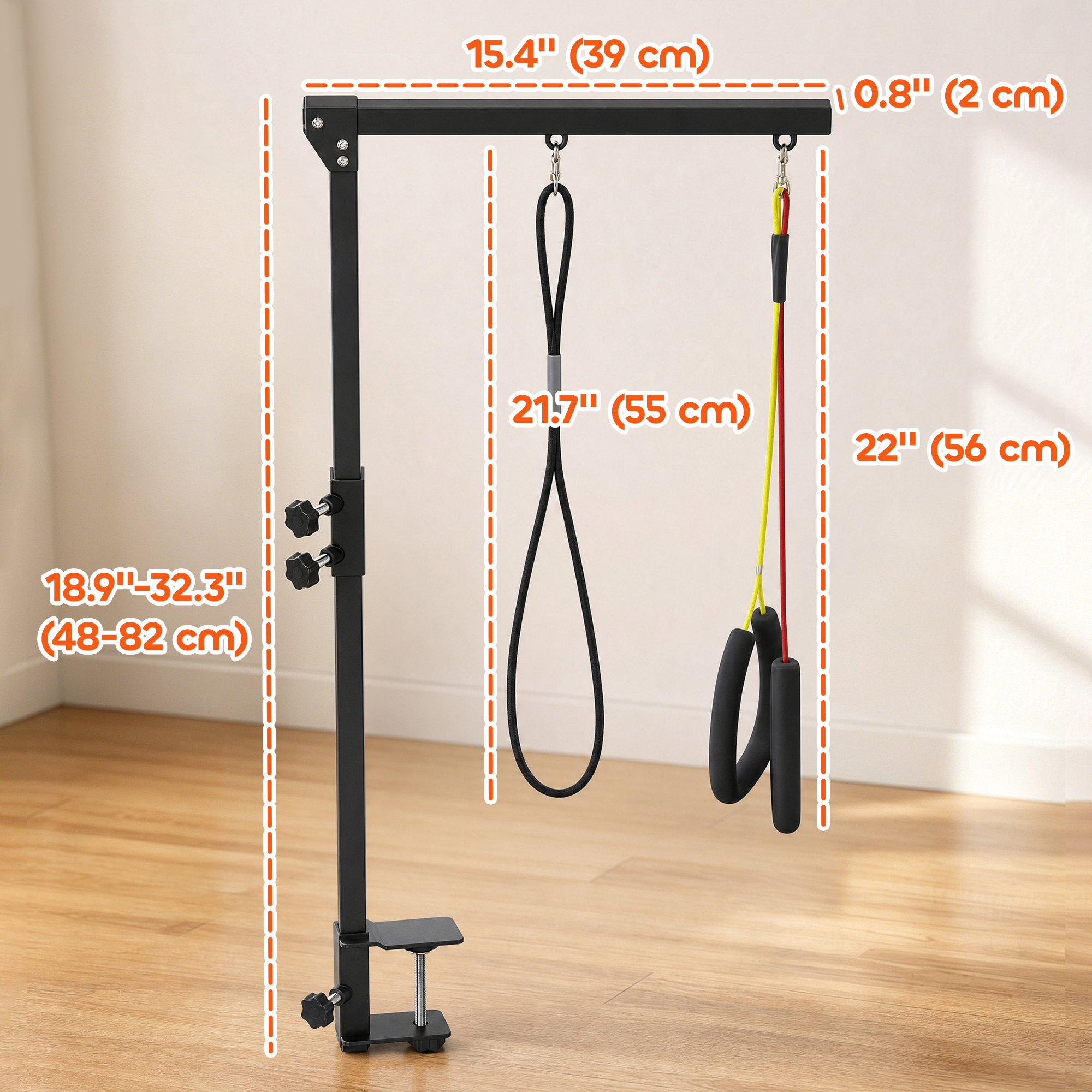 Dog Grooming Arm with Clamp Adjustable Foldable Dog Grooming 2 Loop Noose Small Medium Dogs 18.9" -32.3" Black