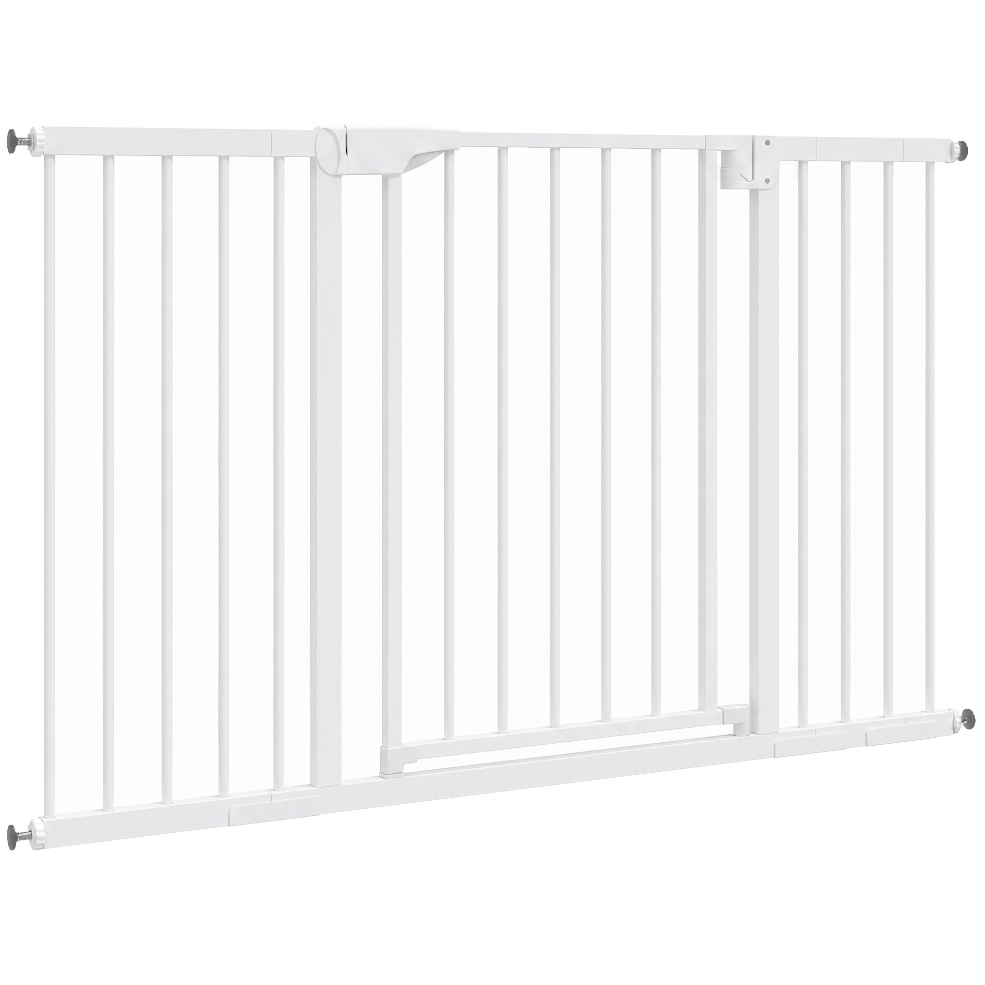 Baby Gate, Pet Safety Gate Pressure Fit, 30"-51" Wide with Two-Way Open, Auto-Close for Stair, Doorways, Hallways, Black