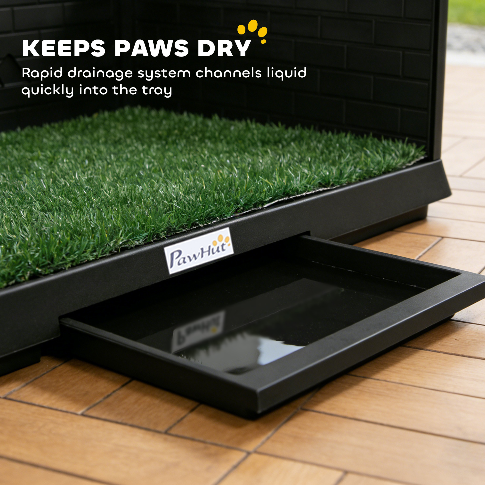 Dog Grass Pad with High Walls and Tray, Indoor Potty Tray for Puppy Training, Pee Pad Holder with Artificial Grass
