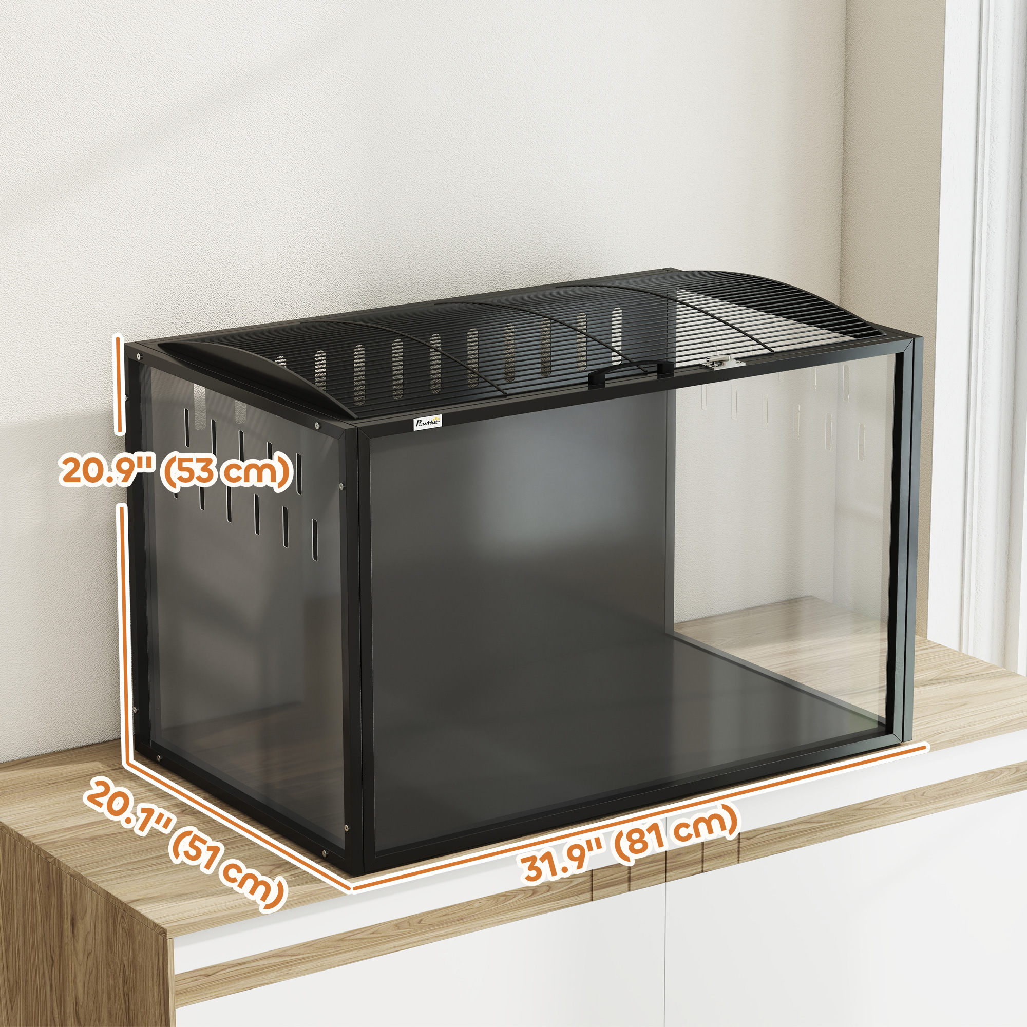 31.9" L Hamster Cage, Large Hamster Habitats Steel Frame Chewproof, Deep Bedding Space for Pets Enrichment