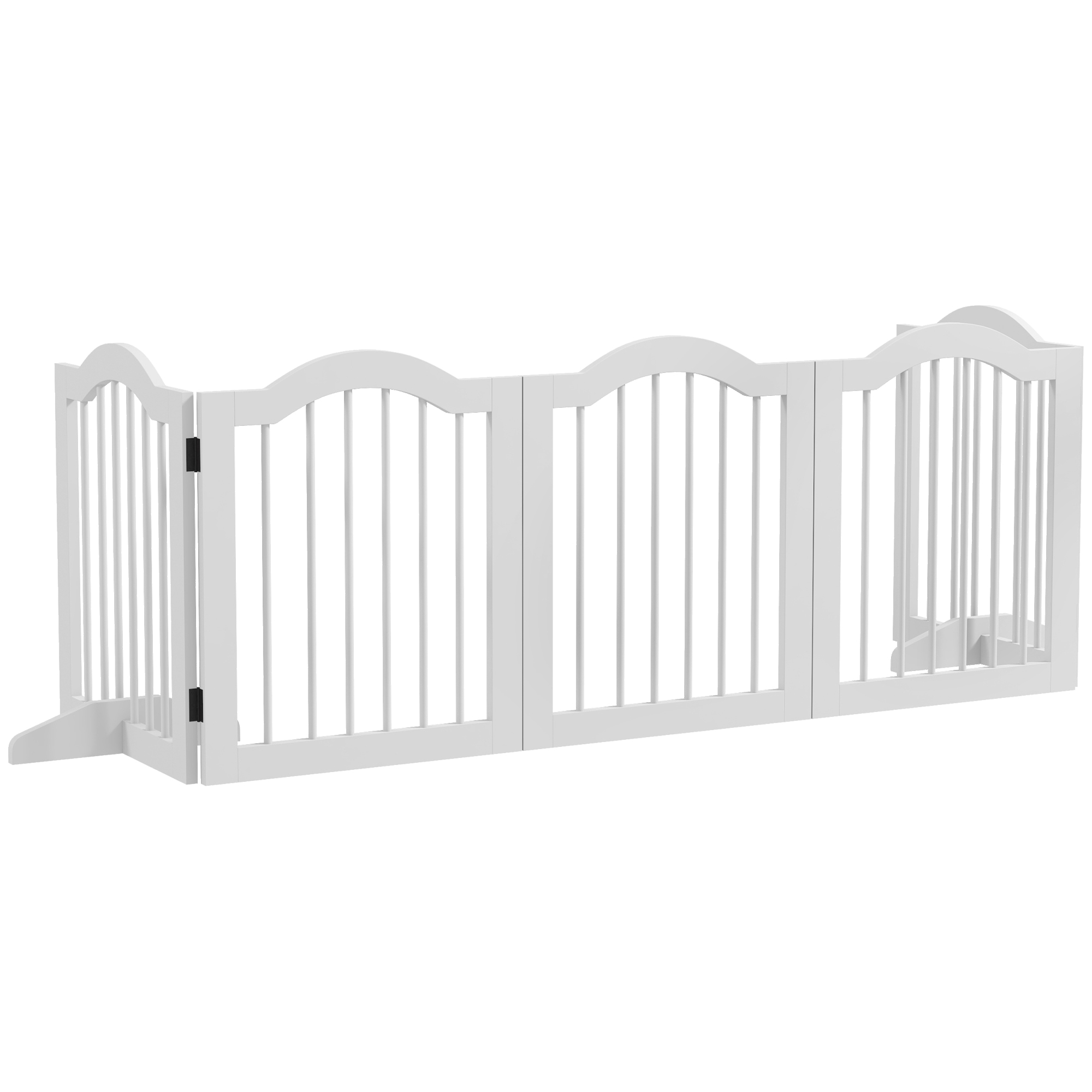 24"H Foldable Dog Gate, 5 Panels Freestanding Pet Gate Barriers Indoor with Support Feet