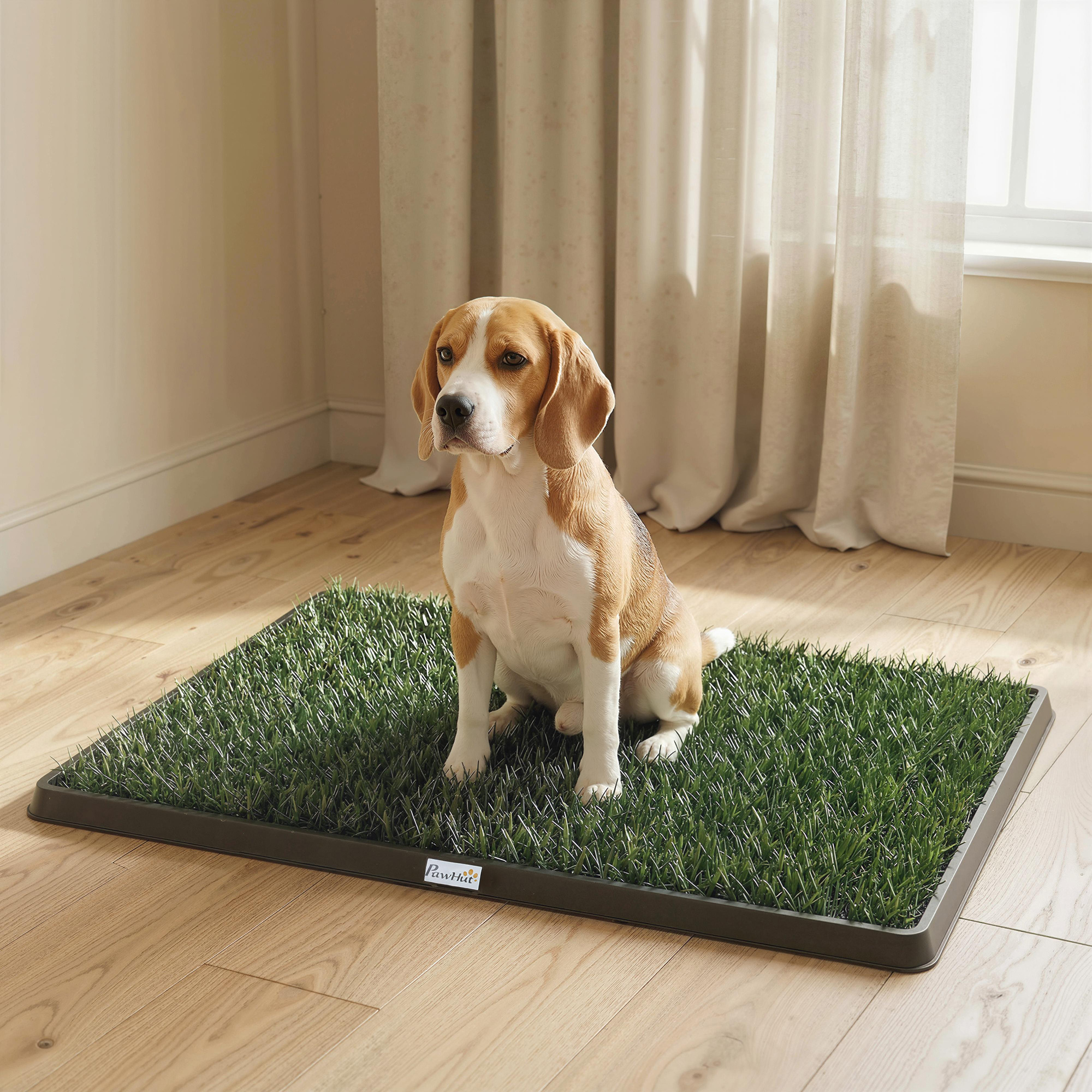 Dog Grass Pad with Tray, Artificial Grass Pet Training Toilet with Drainage Grid, Grass Mat