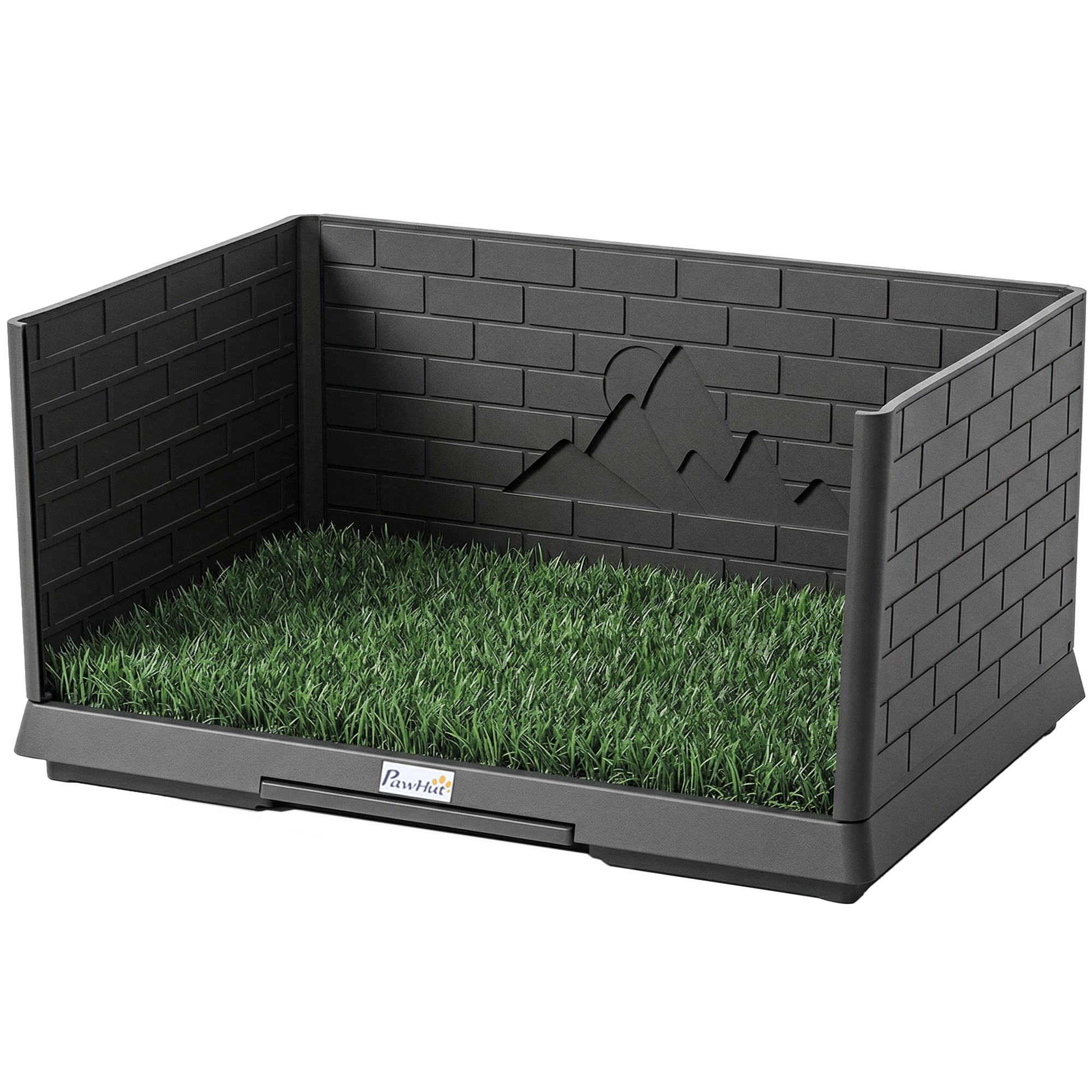 Dog Grass Pad with High Walls and Tray, Indoor Potty Tray for Puppy Training, Pee Pad Holder with Artificial Grass