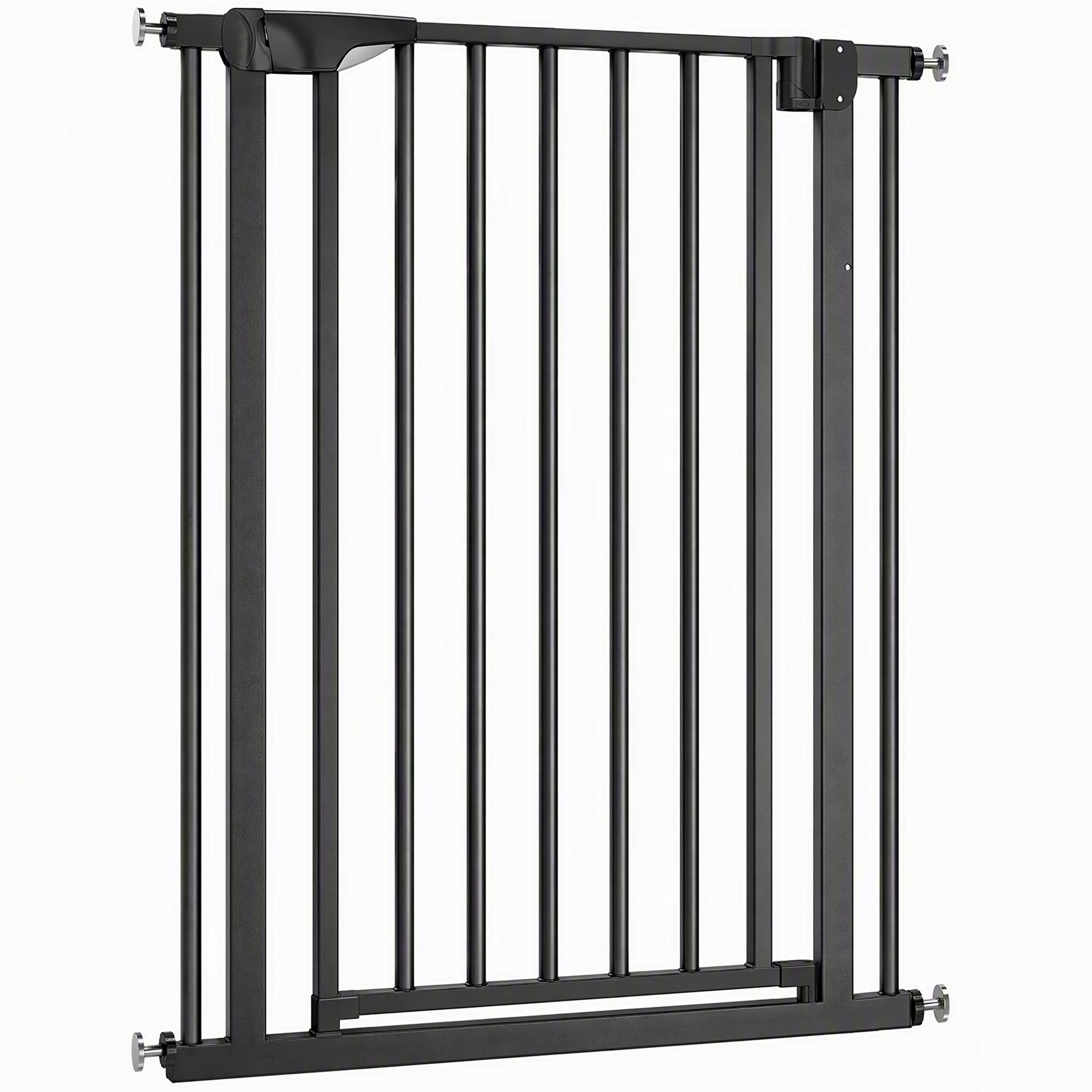 30"-32" Baby Gate, 36"H Pet Gate with Auto-Close, Two-Way Open, Pressure Mounted, Black