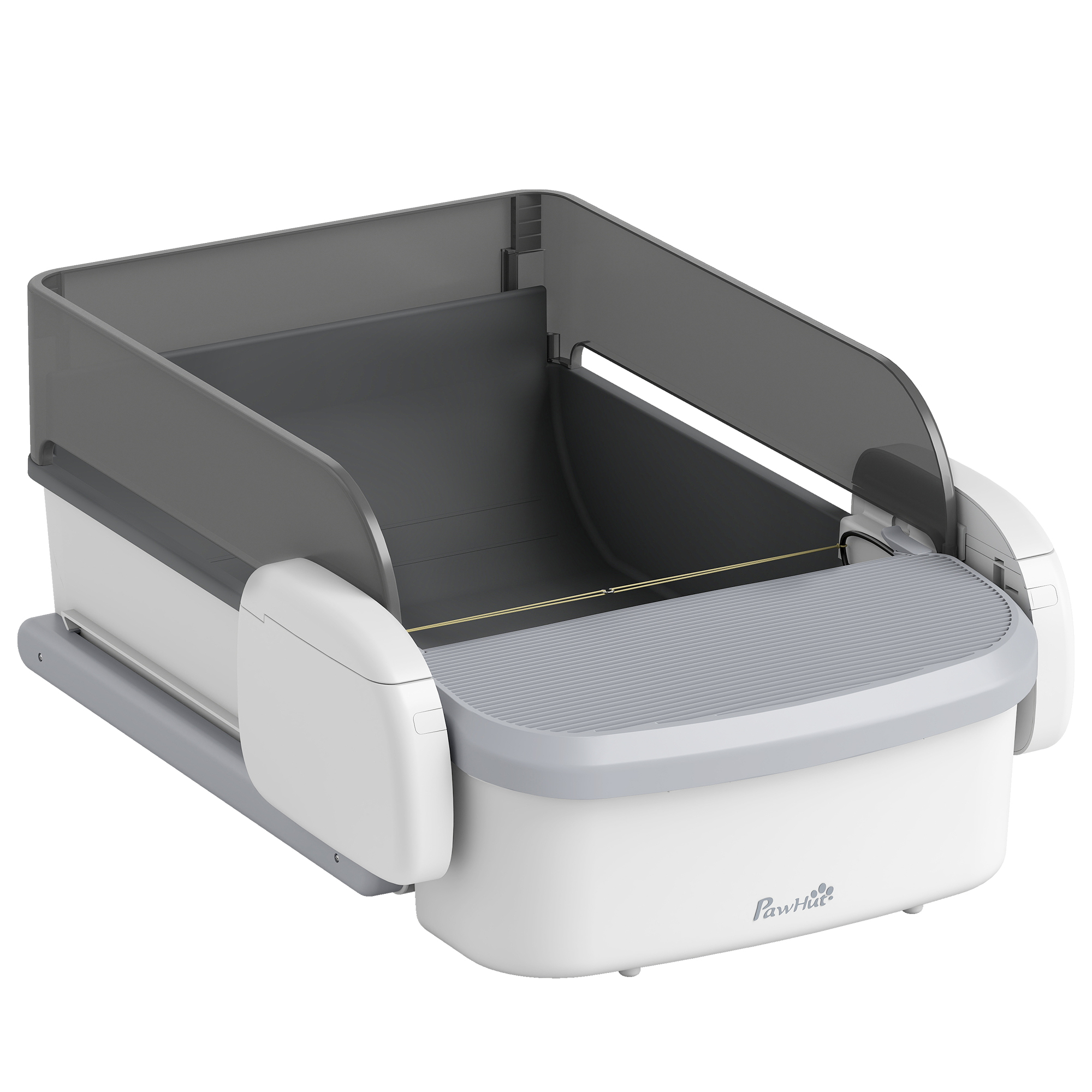 Automatic Cat Litter Box, Self Cleaning Litter Box with App Control, Open-Top, Grey